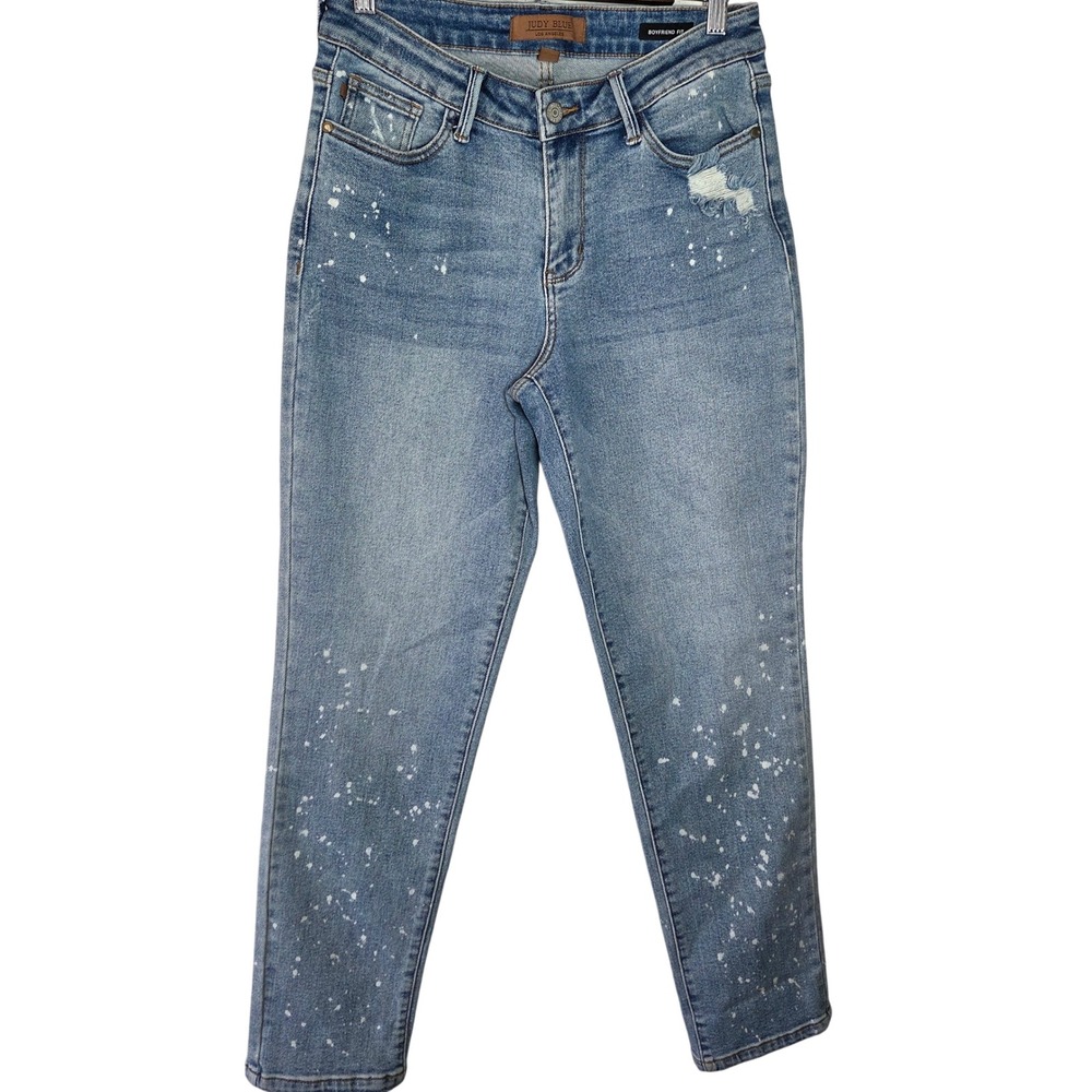 Judy Blue Boyfriend Jeans Paint Splatter Distressed Denim Relaxed Fit 3|26
